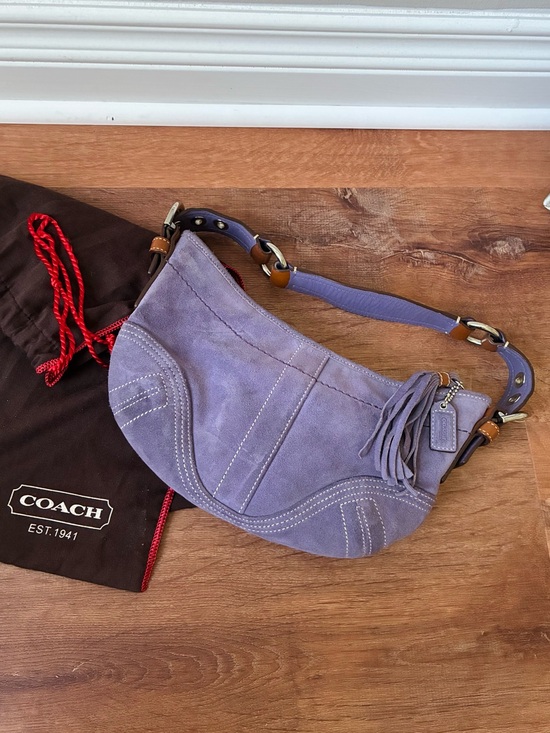Coach Handbags - Coach Vintage Y2K Suede Leather Shoulder Bag, Purple, 8A14